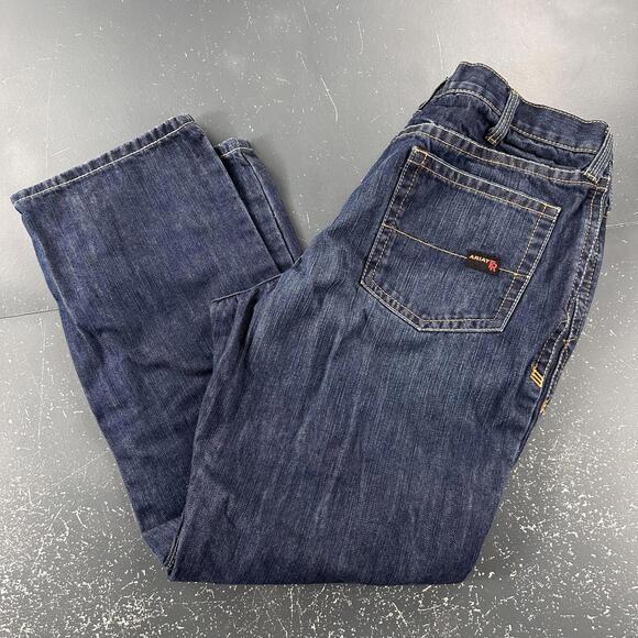 Ariat Other - Ariat Flame Resistant Jeans Men 41x32 Dark Wash M4 Low Rise Boot Contrast Stitch